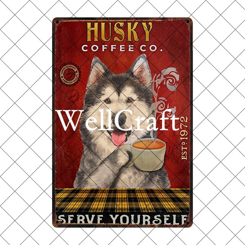 Wellcraft Pet Husky Dog Are Your Friend Wine Cafe Bath Shop Art Metal Tin Sign Wall Poster Iron Painting Pub D CM