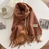 Warm Imitation Wool Scarf Two-sided Winter Long Shawl Classic Cashmere Shawl  Autumn Winter