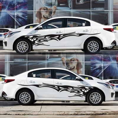 Стильная Автомобильная Виниловая Наклейка Графика Боковые Элементы Пламени Наклейки Для Тела GenericRacing Наклейка Автоаксессуары Спортивный Стиль