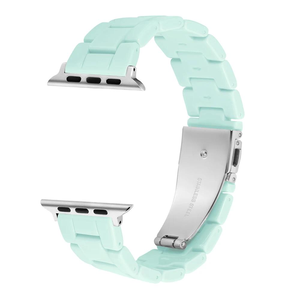 Candy Colored Resin Strap for Apple Watch 49mm 45mm 44mm 42mm 41mm 40 38mm Compatible with iWatch Series 10 9 8 7 se 6 5 3 Ultra