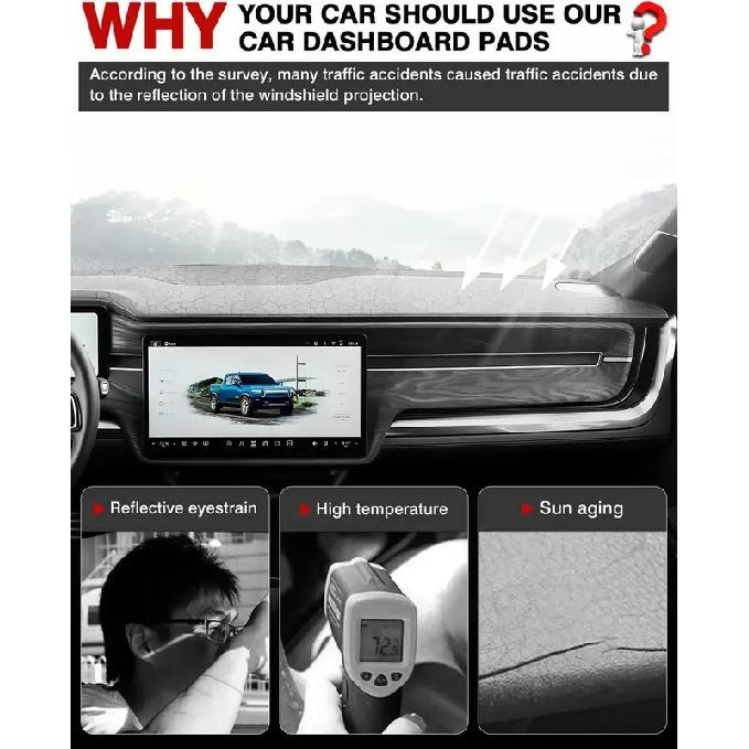 Flannel Dashboard Cover for -2026 Rivian R1T - Sun Shade Anti-Glare UV Protection