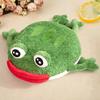 Cartoon Frog Stuffed Pillow Toy Cute Big Eyes & Red Sausage Mouth Green Frog Plushies Companion Sleep Pillow Soft Stuffed Animal Doll Kids Girl
