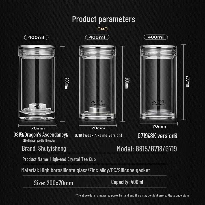 Shui Yisheng G718 Double-Wall Alkaline Glass Tumbler