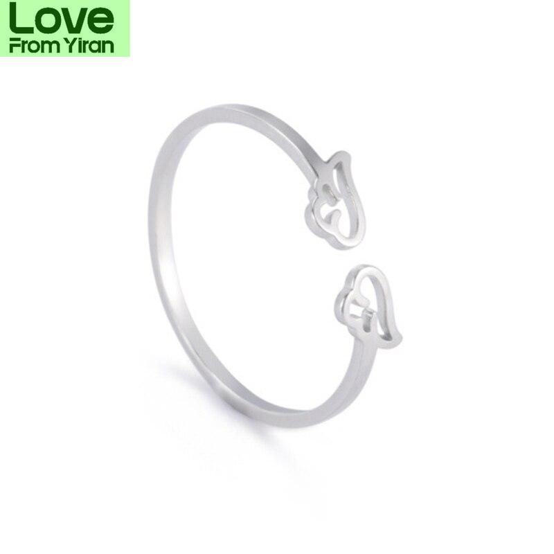 Couple Rings Adjustable Angel Wings Ring Stainless Steel Cute For Women Fashion Jewelry Wedding Gifts