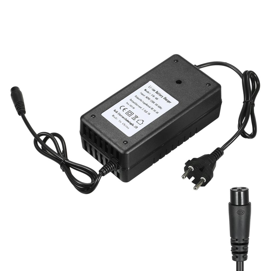 54,6 В, 2 А, зарядное устройство для электрического скутера, зарядное устройство для литий-ионного аккумулятора, 3-контактный линейный разъем, быстрый