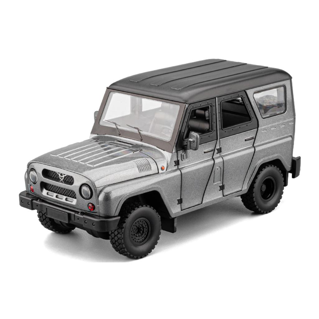 1/18 Российский УАЗ Хантер Модель автомобиля Металлическая литая Внедорожный Игрушечный автомобиль, Имитация звука и света Игрушка на Хэллоуин подарок