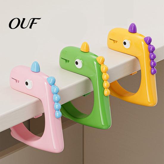 Dinosaur Backpack Hanger Desk Edge Clamp Hook, Punch-free Stable Table Side Hanger, Classroom Durable ABS Storage Organizer for Backpacks And