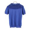 Prada Made In Italy Wool Blend Short Sleeve Design Knit 38 Blue Sweater Women Used