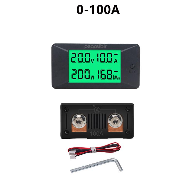 DC 0-300V 0-300A 100A 200A Voltmeter Ammeter Wattmeter Digital LCD Voltage Amps Power Energy Multi-Function Battery Tester