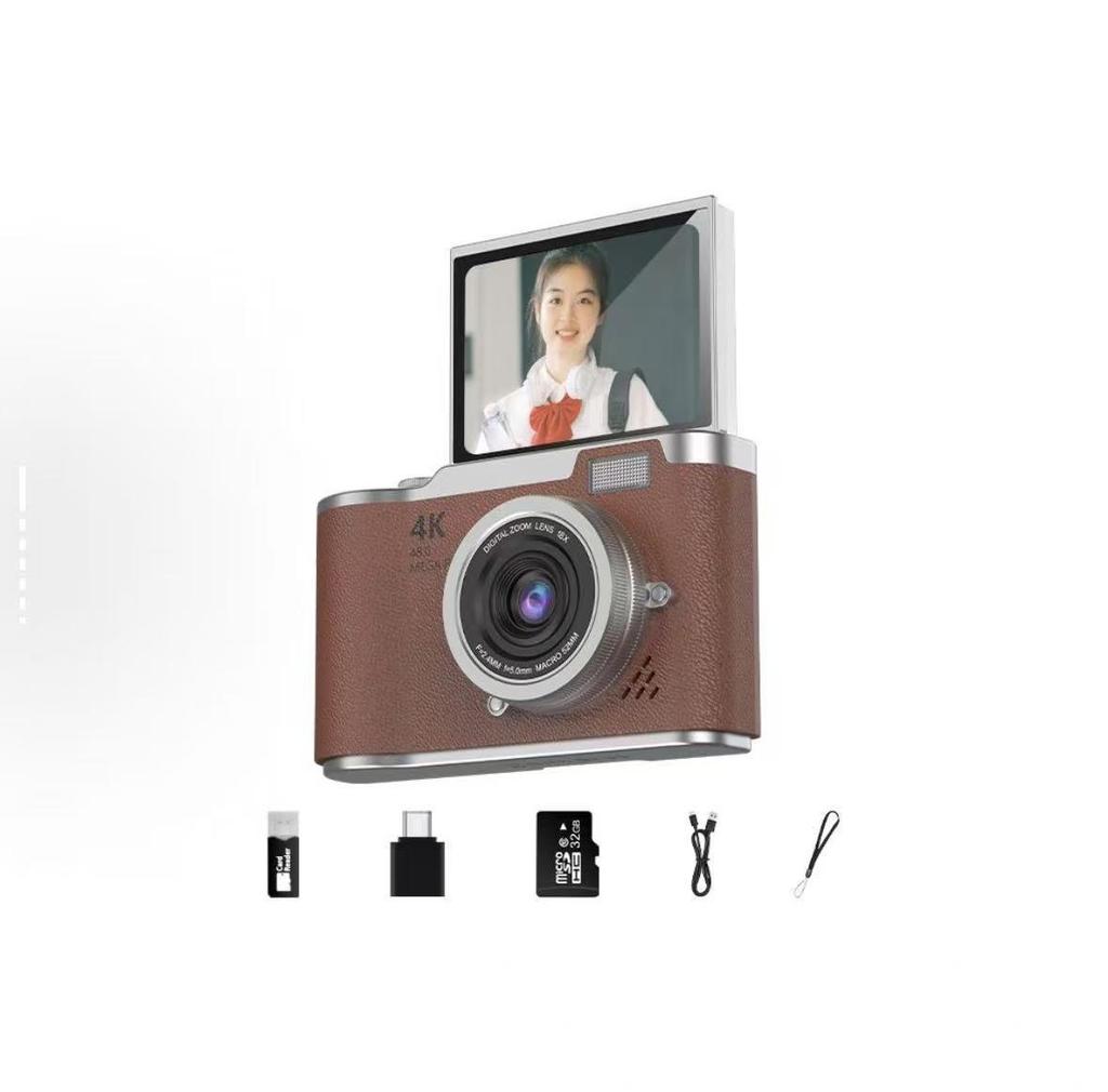 2025 Ретро цифровая селфи-камера с двумя объективами - Модель начального уровня с ПЗС-матрицей для студентов