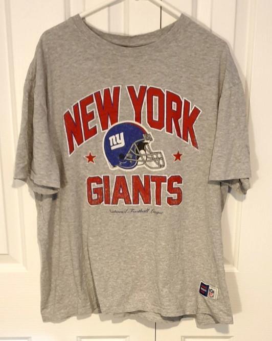 NEW YORK GIANTS NFL Командная одежда Серо-меланжевая футболка с коротким рукавом Размер Взрослый XL Унисекс Футболка