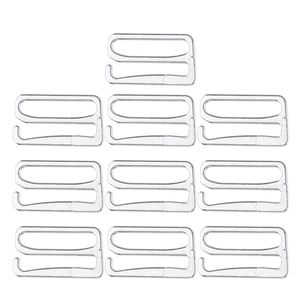 10x Металлические регуляторы для бретелей бюстгальтера, крючок для шитья - Серебристый, 26 мм