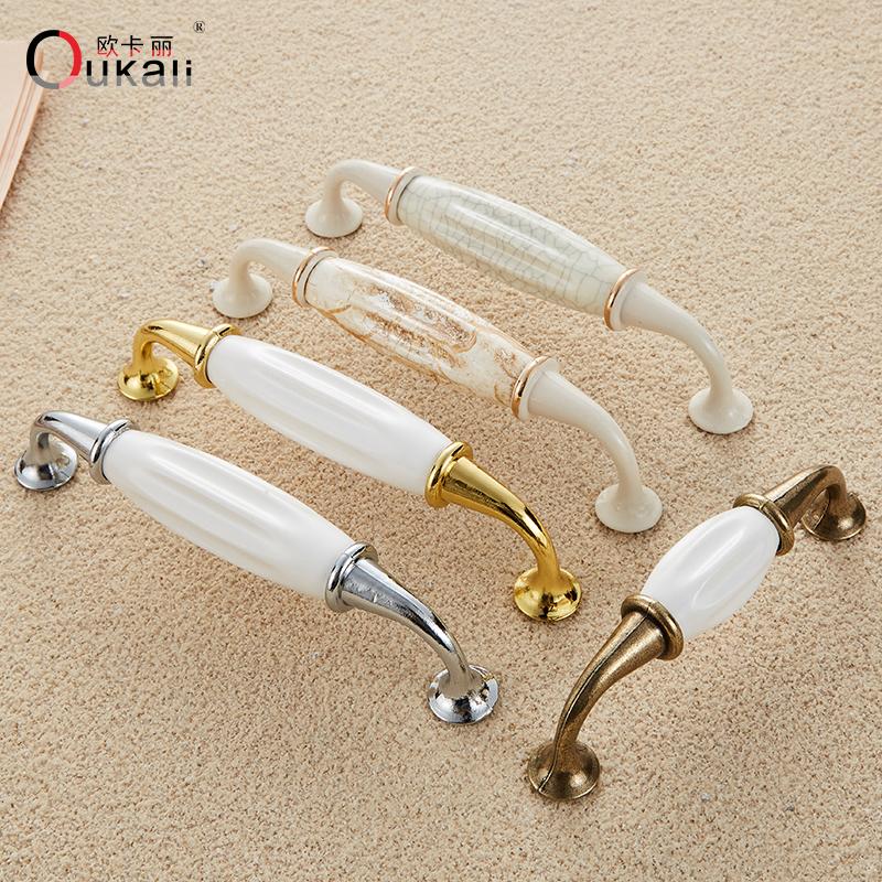 Modern Zinc Ceramic Handles Steel Knobs Cabinet Drawer Wardrobe Dresser Closet Bathroom Living Room Outdoor Use Made China