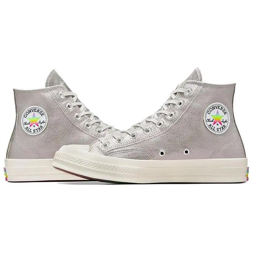 Converse Chuck 70 High 'Pride 2024' (Unisex) Silver / Egret / Chaos Fuschia Canvas Shoes A10214C