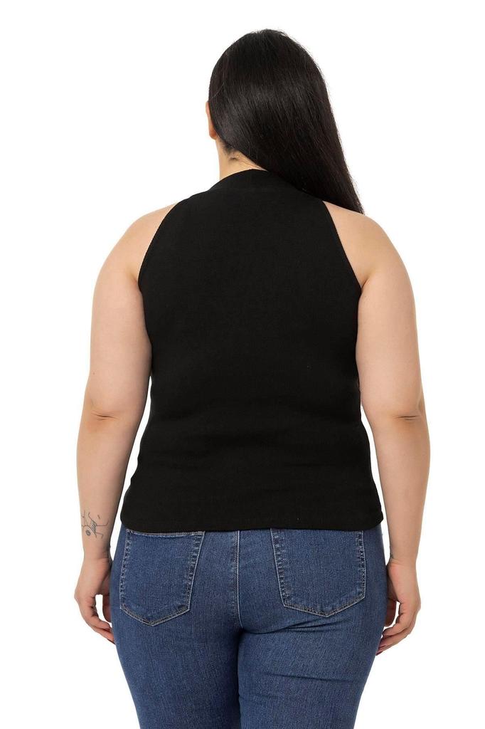 Женский стиль, большой размер, боди, большие размеры, воротник с лямкой на шее, полуводолазка, ребристая камзол, зеленое боди