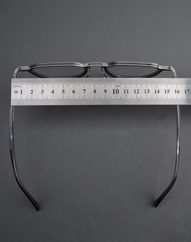 Мужская ретро оправа для очков из чистого титана 160 мм для широких лиц - Совместима с рецептурными линзами