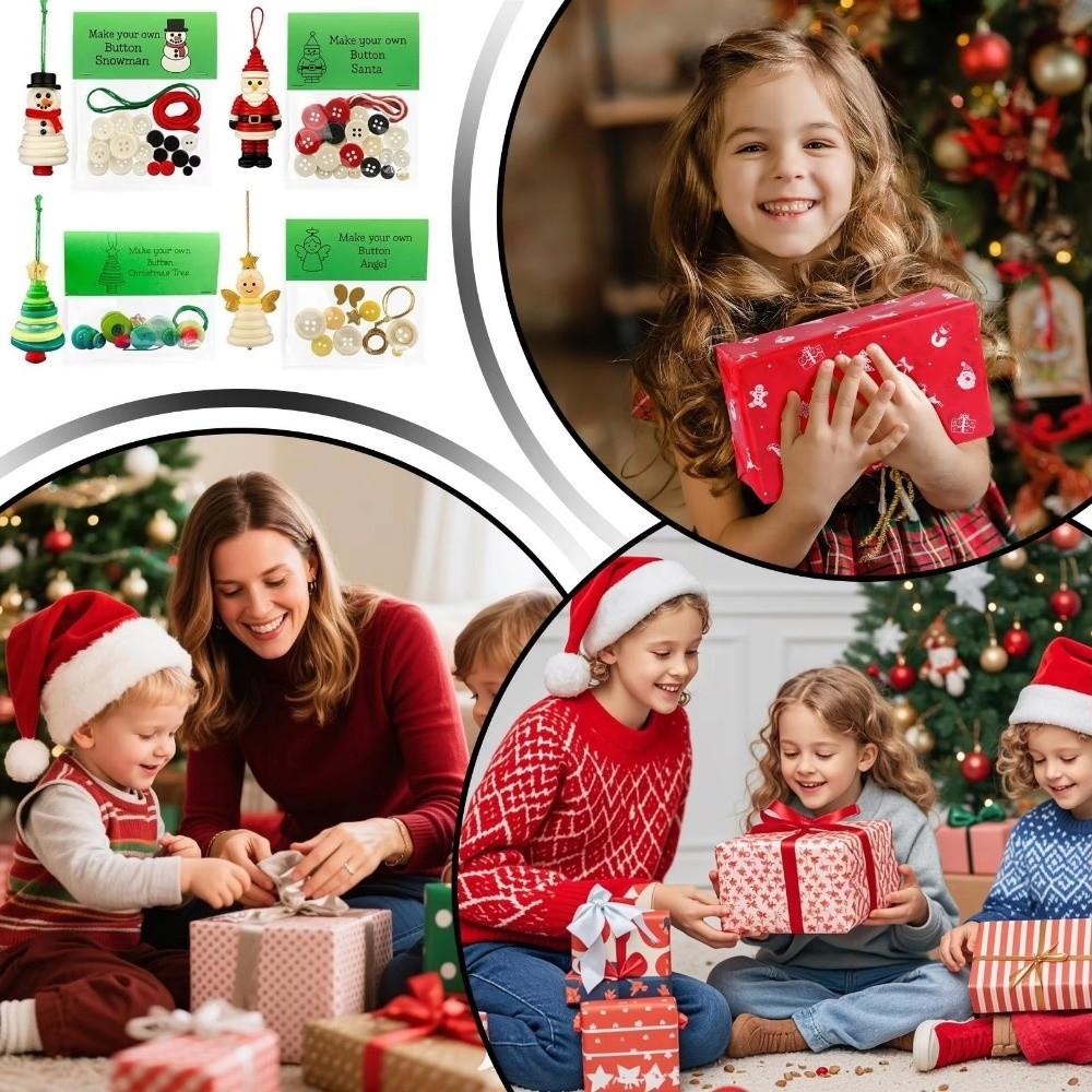 Colorful Buttons DIY Button Snowman Ornament Handmade Button Snowman Kit Christmas Trees