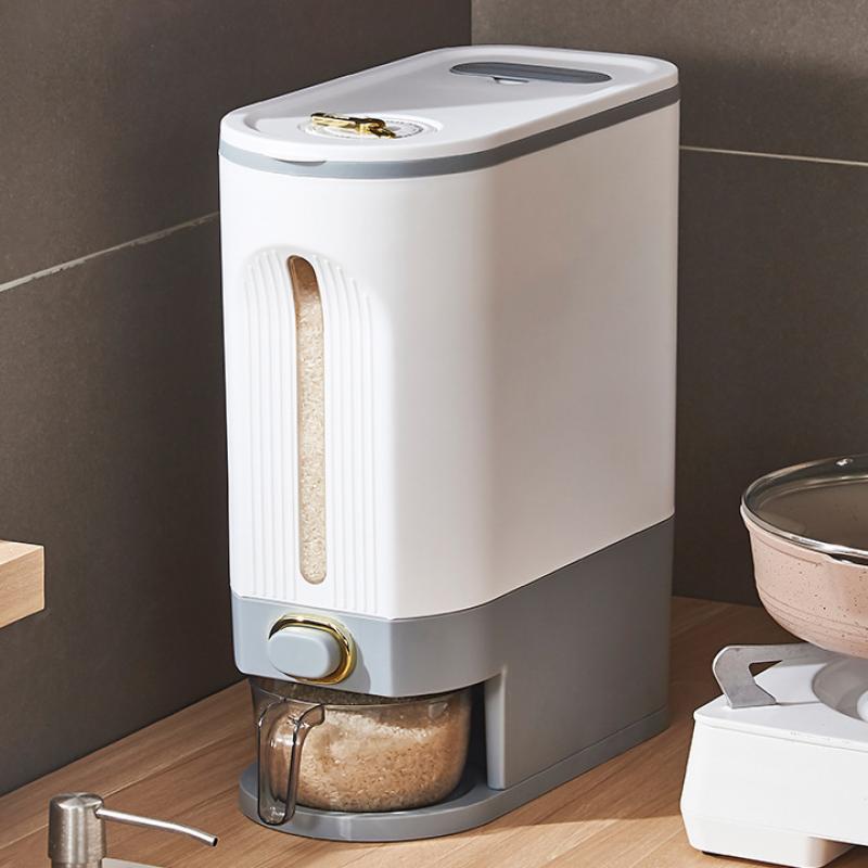 Ведро для риса на кухне 10/15 кг, дозатор риса, защищенный от насекомых и влаги контейнер для хранения бобовых зерен с мерным цилиндром