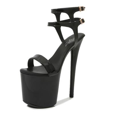 Женские летние пикантные непромокаемые босоножки на высоком каблуке-шпильке на платформе с одним словом, каблук 20 см, платформа 10 см, LFD