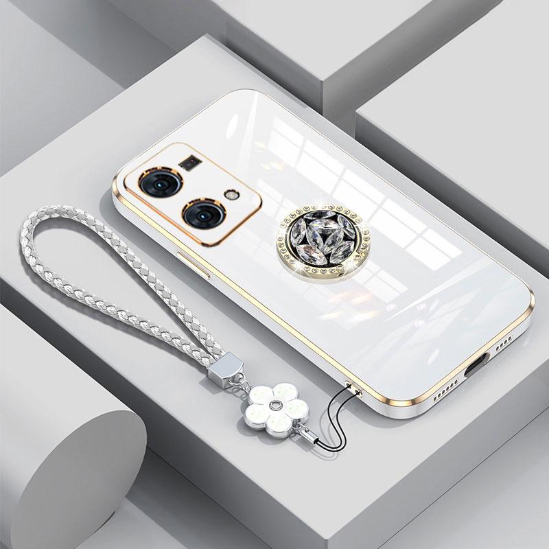 Чехол для Reno7 4G Роскошный чехол-кольцо с бриллиантами для OPPO Reno 7 Z 5G A54s A98 A16s A17 A78 Чехол для телефона со шнурком Гальванический чехол Reno7