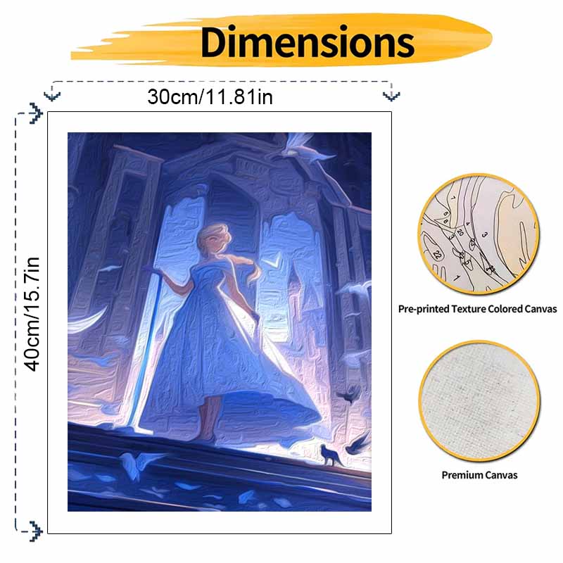 Disney Frozen Elsa princess oil painting art handmade diy painting home decoration gift