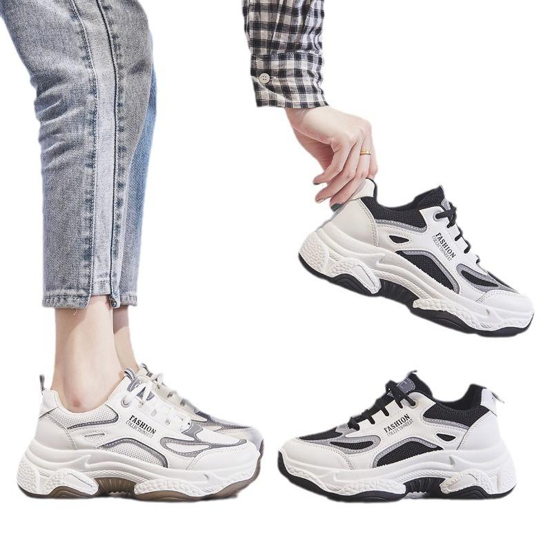 Осенние новые универсальные белые кроссовки для бега и путешествий для студентов, модные кроссовки на платформе для женщин, весна