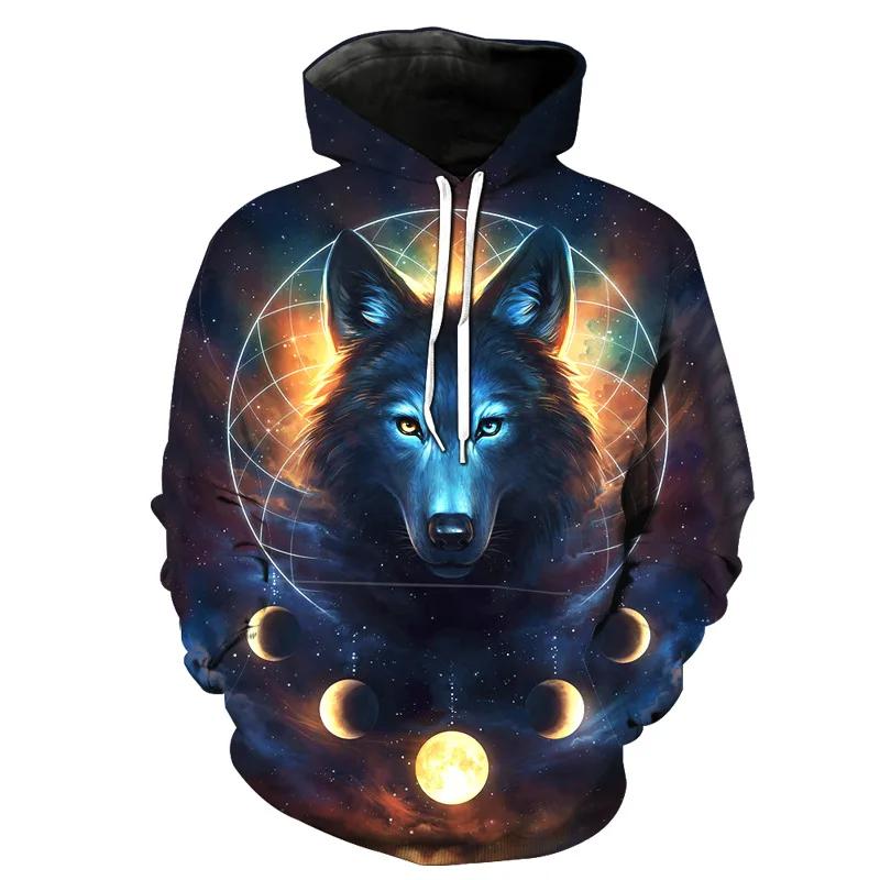 Ferocious Wolf Head Anime Sweatshirt 3D Printed Hoodies Men/Women Fashion Clothing Harajuku Kids Sweatshirt Men Coat