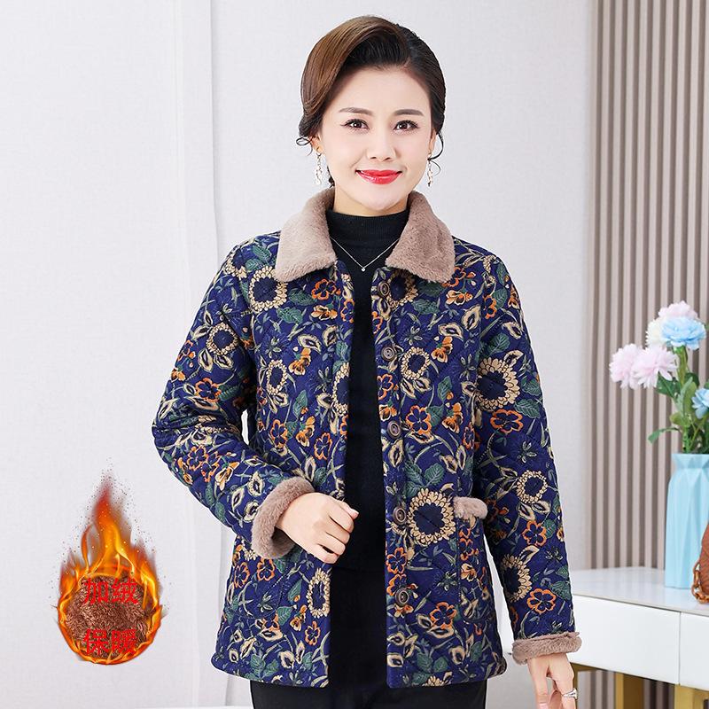 Одежда для среднего возраста зимняя куртка на хлопковой подкладке с начесом и утолщением 50 одежда для мам зимняя одежда на хлопковой подкладке теплая короткая куртка на хлопковой подкладке