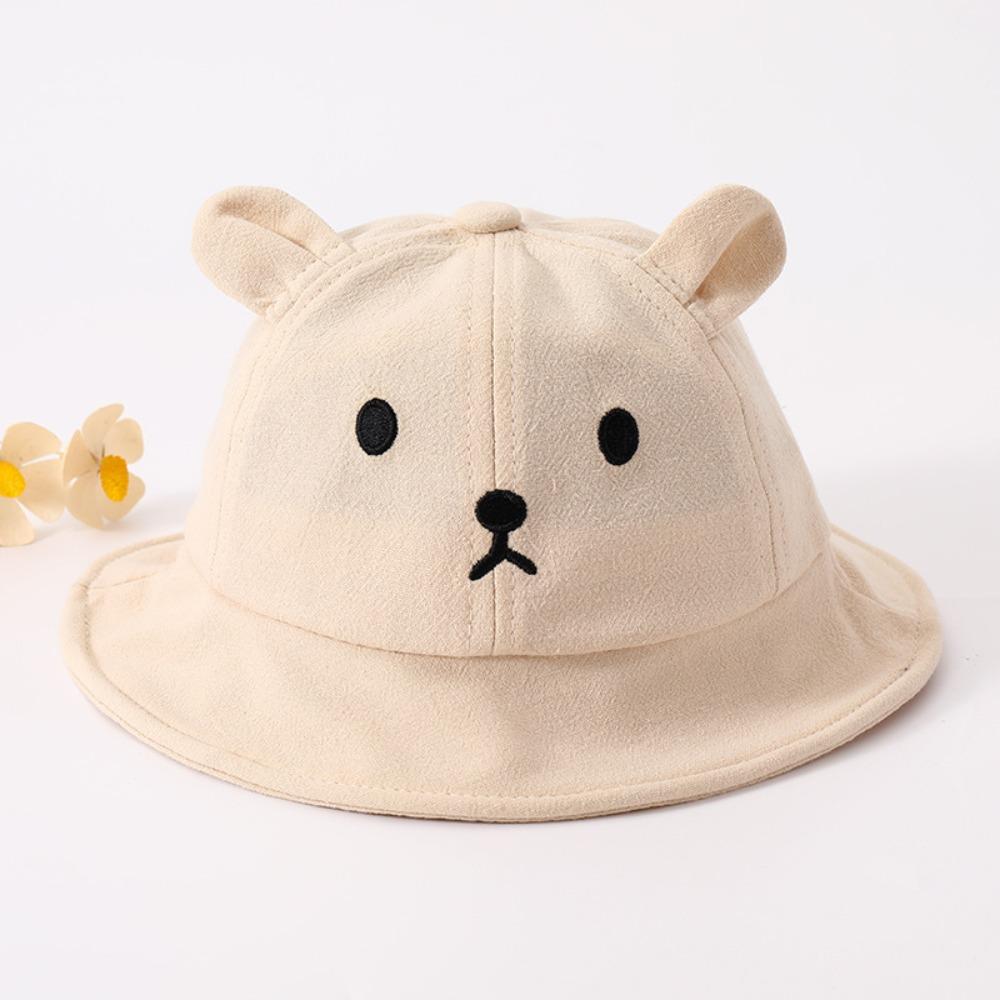 Cotton Baby Bucket Hat Korean Boys Girls Sunhat Lovely Baby Bear Hat Toddler