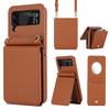 Кожаный чехол-держатель для карт Mirror Organ для Samsung Galaxy Z Flip 4 3 5G Flip4 Flip3 5G Crossbody Lanyard Wallet Phone Case