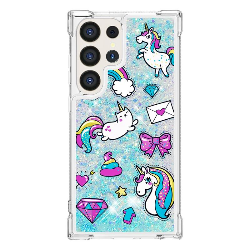 Для чехла Galaxy S24 Ultra Мультяшный расписной чехол с жидким песком для Samsung Galaxy S23 S 24 Ultra S24 Plus Чехол для телефона Фунда