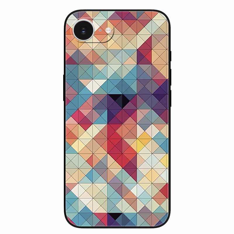 Black Phone Case Cover For Apple iPhone 16e Cases Printed TPU Soft Bumper Shell for iPhone16e 16e 2025 Protection Silicon Covers