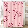 Stylish Pink Floral Shower Curtain for Modern Bathroom Decor Waterproof Fabric Shampoo Gel Bag Available In Custom Size
