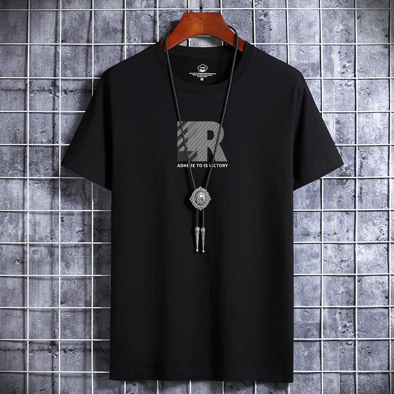 Мужская модная футболка с принтом R, футболка из чистого хлопка с короткими рукавами