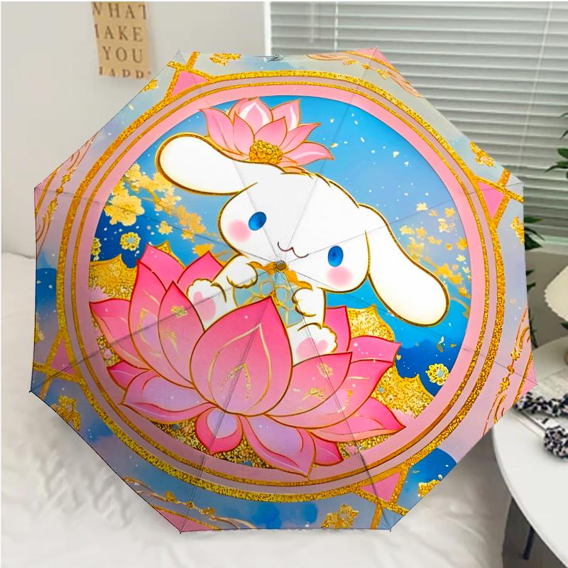 Автоматический зонт Sanrio Cinnamoroll, 8 спиц, железный каркас, пластиковая ручка, подходит для путешествий на открытом воздухе и на каждый день, идеальный подарок