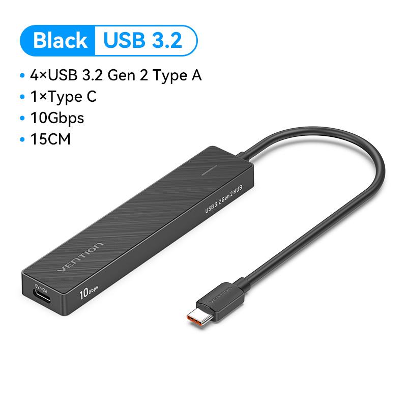 Vention USB 3.2 Gen 2 Hub 5 Port OTG Extension for Xiaomi Huawei Mate 40 60 Pro Samsung s24 ultra Laplop Macbook Matebook PC Computer Multiple USB