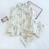 Pajamas Gauze Washed Crepe Cotton Cute Bamboo Printing Long-sleeved Loungewear Suit