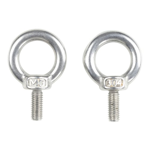 HFS (R) Stainless Steel Eye Bolts, Fixed/Hanging Hardware, Rust-Resistant, Weather-Resistant, Strong, M5, 10 Pieces