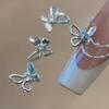 2Pcs 3D Butterfly Nail Accessories Zircon Sparkling Diamond Mini Embellishment Nail Decoration Nail Butterfly Drill