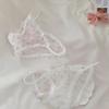 Japanese Sweet Girl Lace Strawberry Print Low Waist High Slit Panties