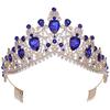 Popular Exaggerated Stage Performance Hair Accessories Crown Baroque Multi-color Crystal Bridal Crown with Comb
