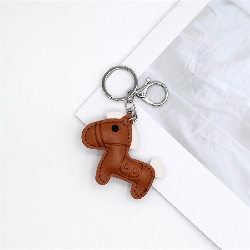 Милый мультяшный пони кожаный брелок подвеска амулеты брелок в виде лошади животное сумка подвесное украшение пара аксессуары украшения подарки