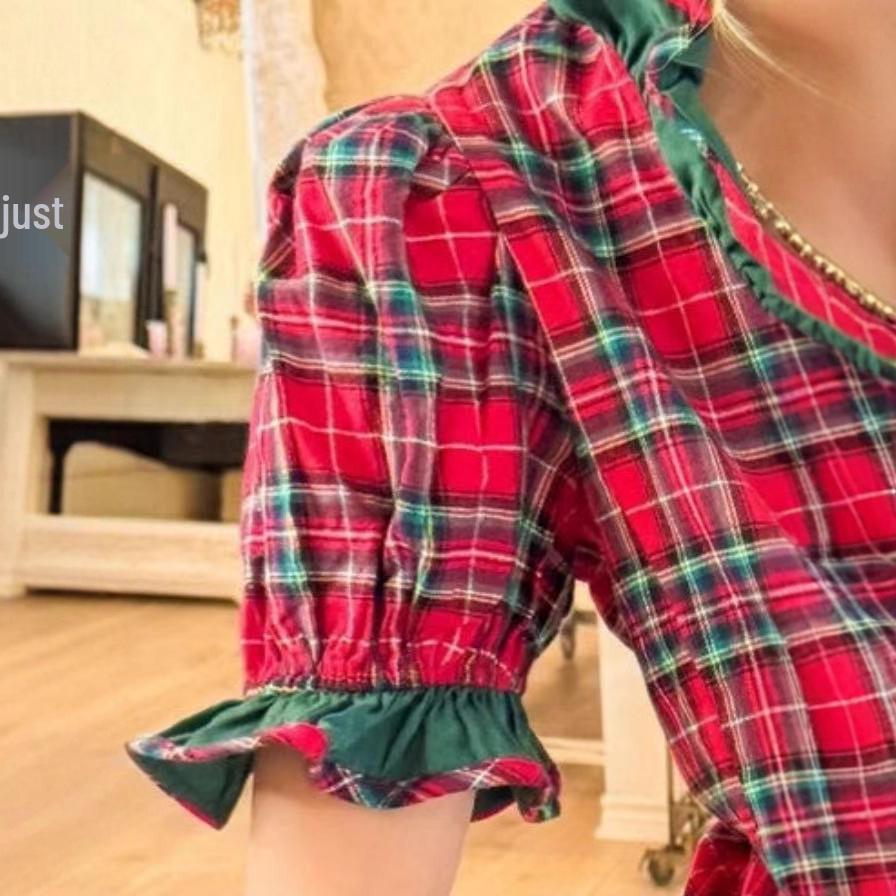 Клетчатый топ с оборками и коротким рукавом - Коллекция Лето & Осень
