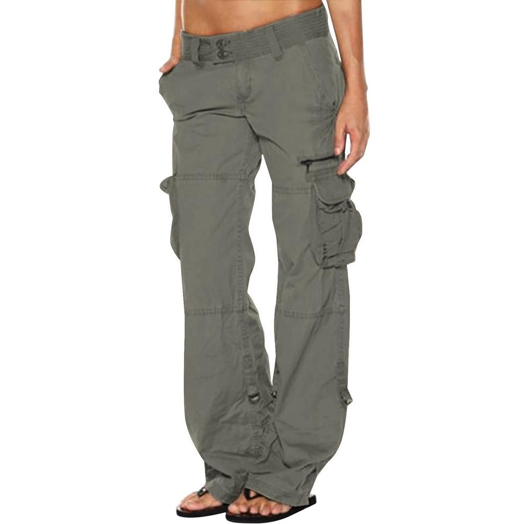Womens Baggy Cargo Pants Vintage Jeans With Pockets Wide Leg Trousers Loose Overalls Long Pants Cargo Pants