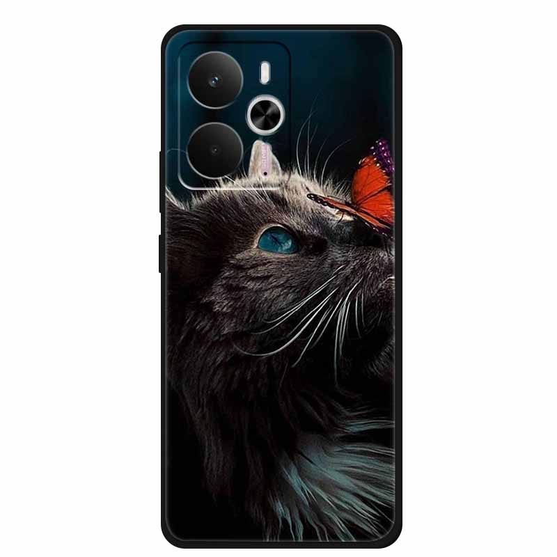 For Realme 14 5G Case Realme14 Coque 6.67" Black Silicone Soft TPU Phone Case For Realme 14 2025 Back Cover Case Shell Funda Cat