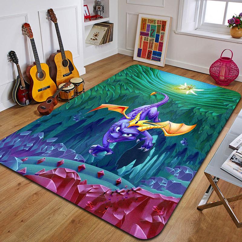 S-Spyro's Dragon Принтованный ковер Модный коврик для йоги Нескользящий ковер Украшение для спальни Уличный ковер Подарок на день рождения для спальни
