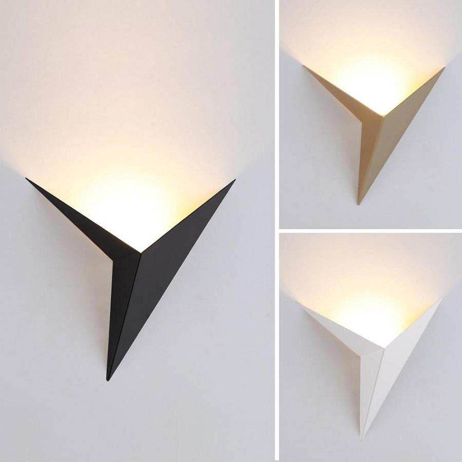 Indoor Wall Lamps Nordic Style Modern Triangle Shape LED Wall Lamps Living Room Lights 3W AC85-265V Simple Lighting