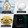 OUPINKE 3322 Men Mechanical Movement Watch Stainless Steel Strap Date Subdial Calendar Window Night Light 50m Waterproof Watch