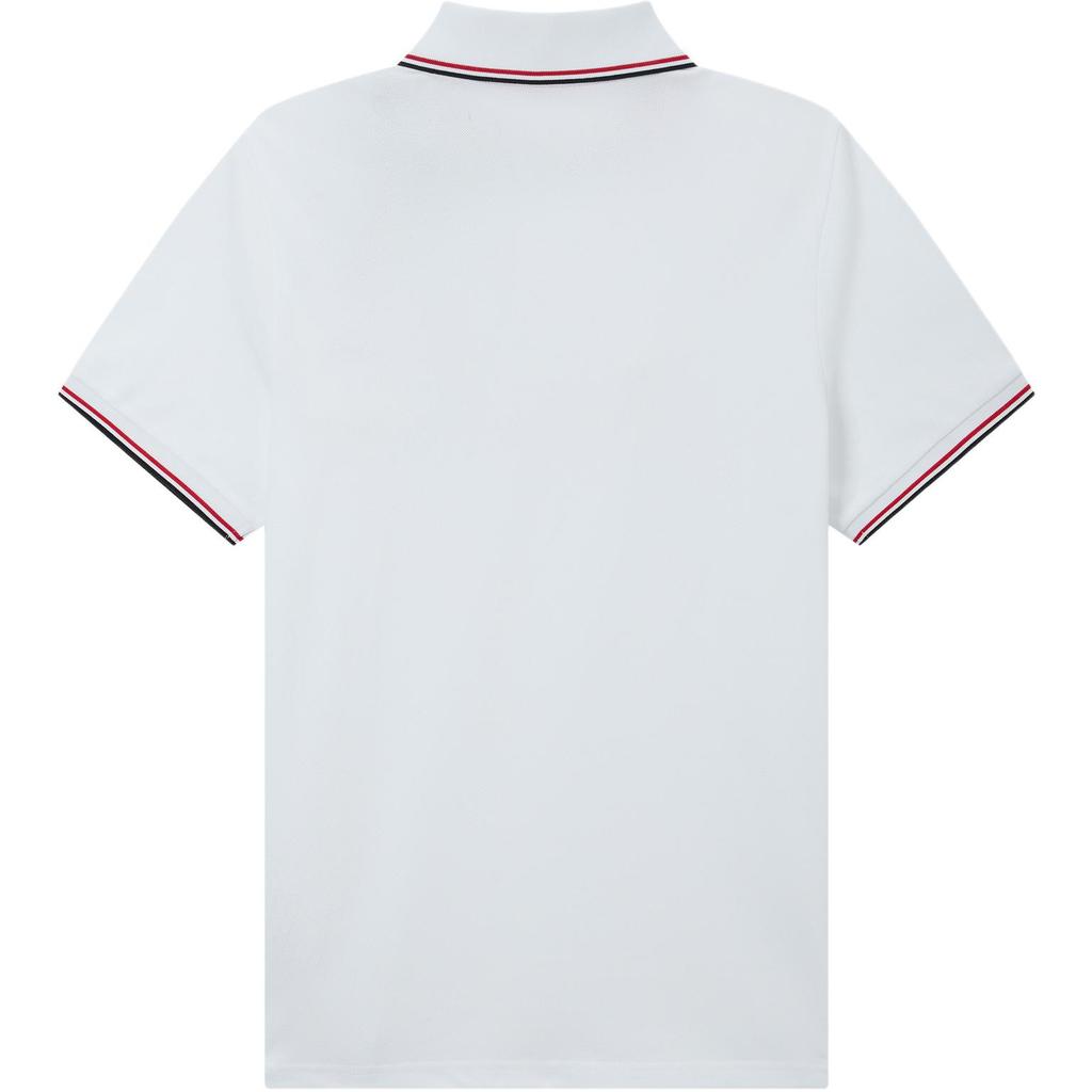 Moncler SS24 Slim Fit Three-Color Knitted Collar Short Sleeve Polo Shirt Men Polo Shirts White J10918A7030084556001