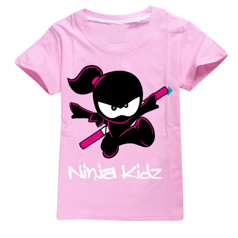 Ninja Kidz Малыш Дети Летние Хлопковые Футболки с Коротким Рукавом Детский Свитшот Мультяшные Подростковые Топы Мальчики Девочки Футболки Одежда